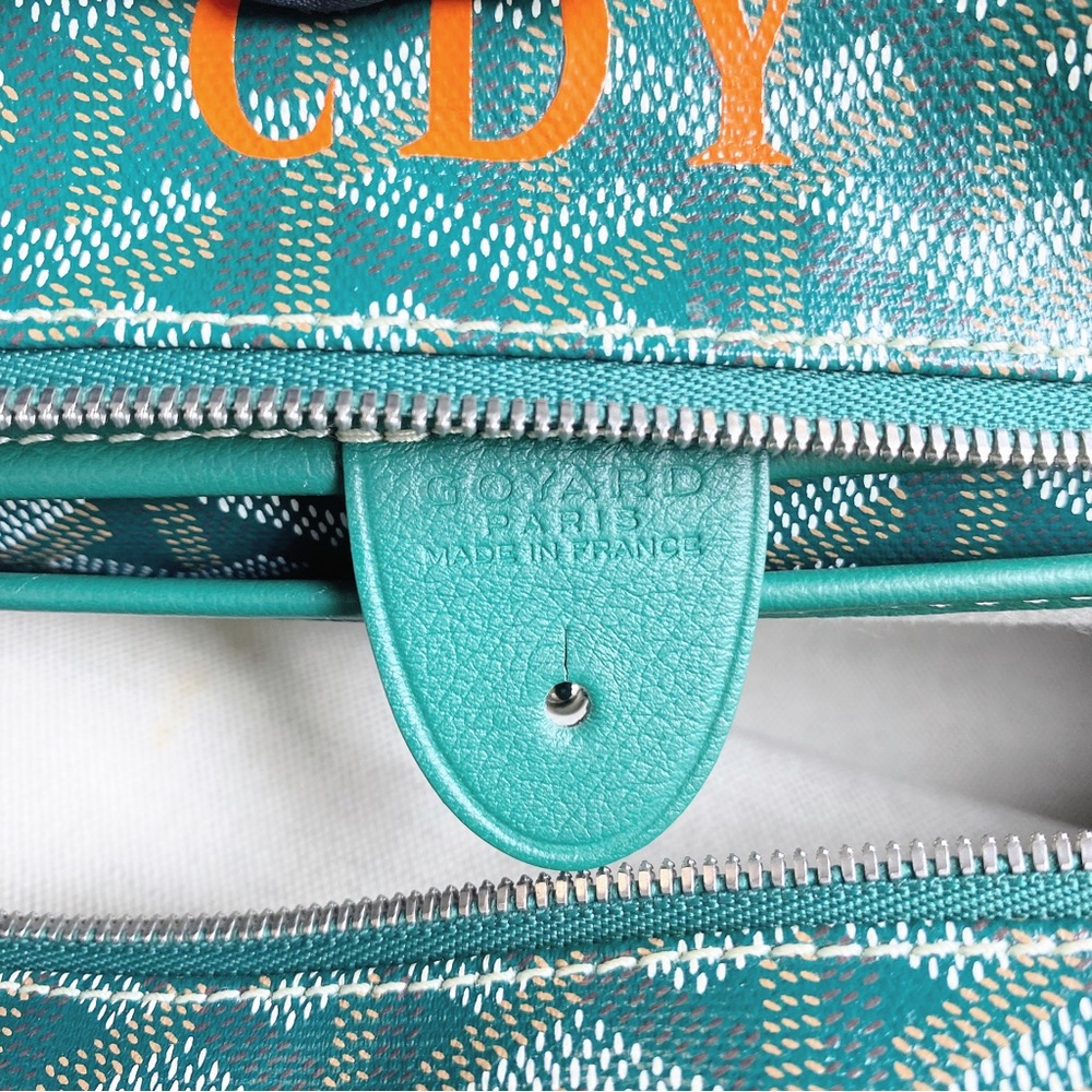 Goyard Goyardine Saint Louis PM Green Shoulder Tote Bag & Pouch - Picture 6 of 9